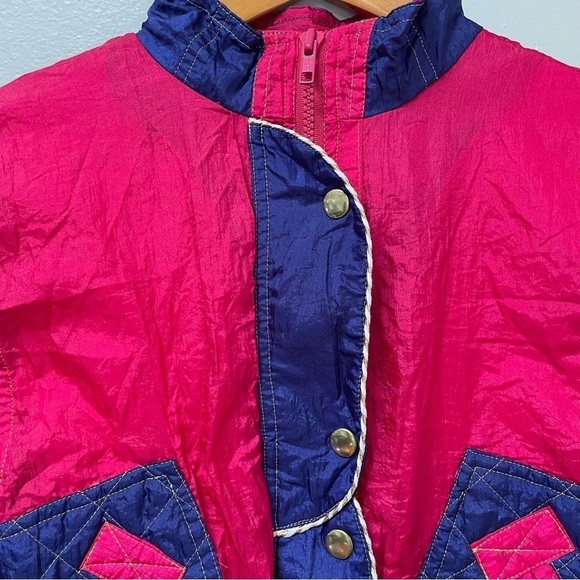 Christie Brooks Vintage 80s 90s Pink Purple Windbreaker Jacket Girls M 10-12 - Picture 4 of 8